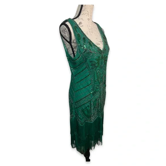 Babeyond 1920s Flapper Green Sequin Dress - XL - NWT - Picture 2 of 5